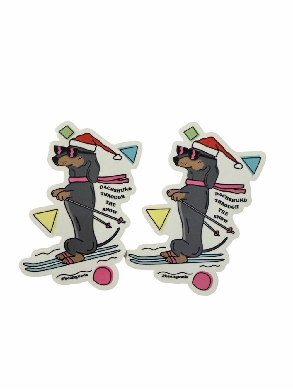 NWT Bean Goods Dachshund Through The Snow Sticker Set - 2
